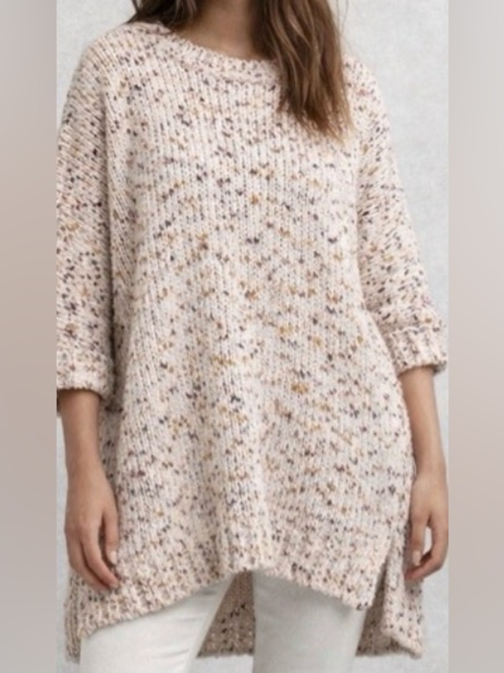 Lou & Grey Oversized Chunky Cozy Knit Sweater XS/S Cream